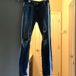 PACSUN ripped striped jeans 30x30